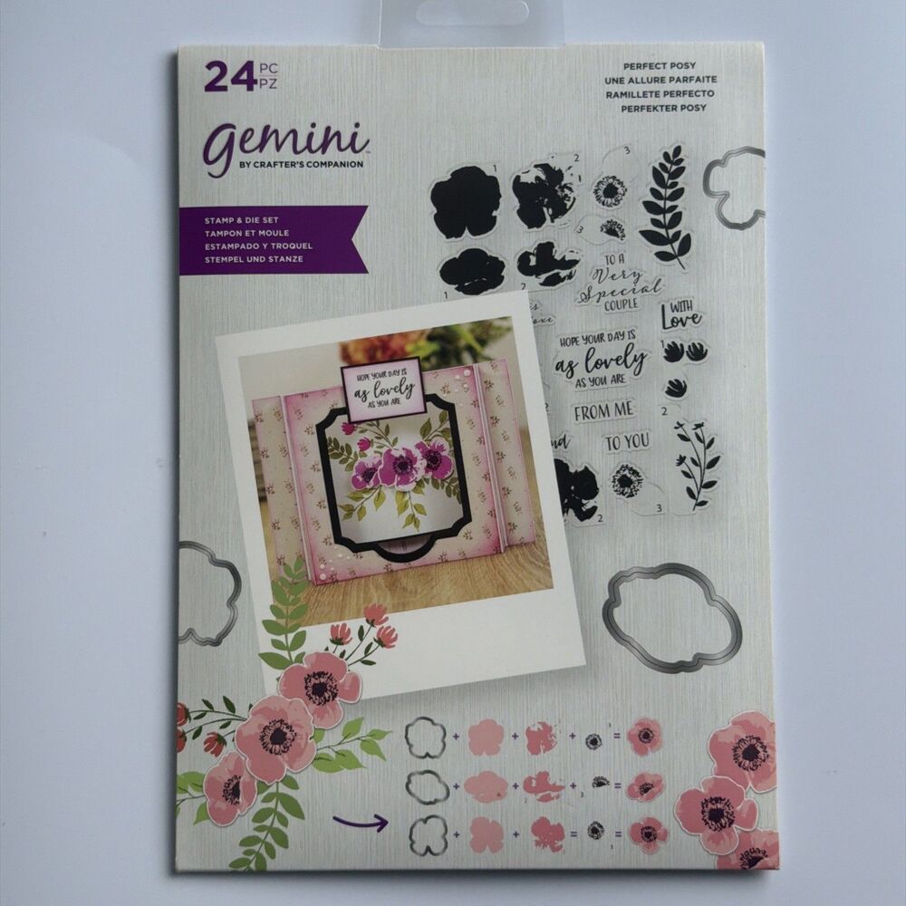 Gemini by Crafter's Companion : Stamp & Die Set : 24 piece : Perfect Posy